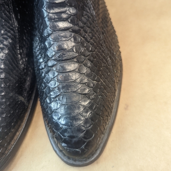 Larry Mahan boots men's size 9E Exotic Genuine Black Python Snake leather classi - Picture 5 of 13